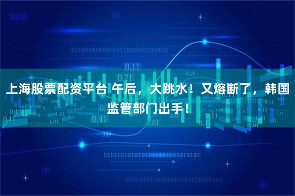 上海股票配资平台 午后，大跳水！又熔断了，韩国监管部门出手！